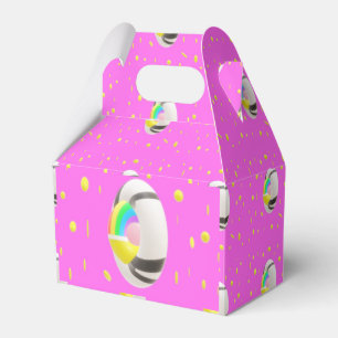Deep pink cute sweet sunshine patterned pillow favour box