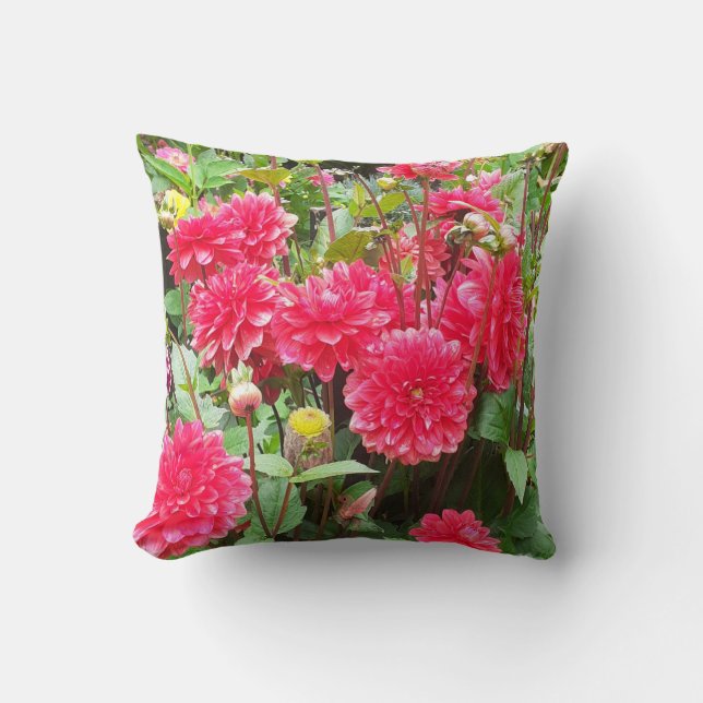 Deep Pink Dahlia Cushion (Front)
