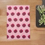 Deep Pink Dahlia Flower Seamless Pattern on Tea Towel<br><div class="desc">Seamless pattern of deep pink Dahlia flower printed on kitchen towel. Floral design kitchen towel for lovers of flowers or nature.</div>