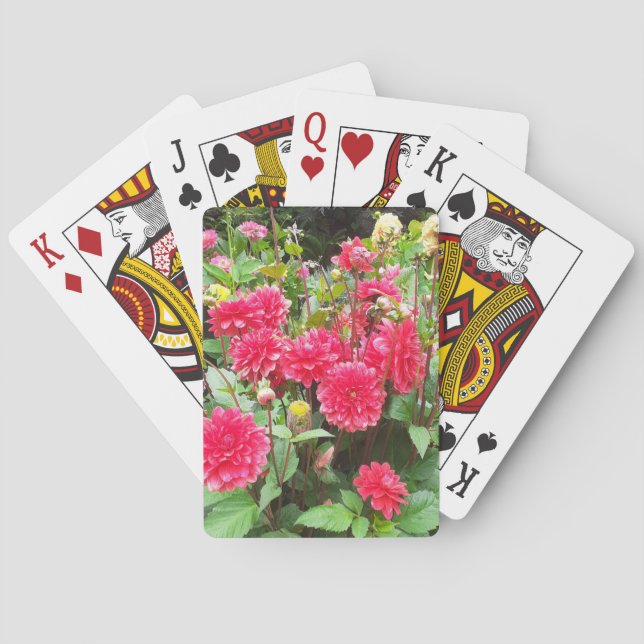 Deep Pink Dahlias Classic Playing Cards (Back)