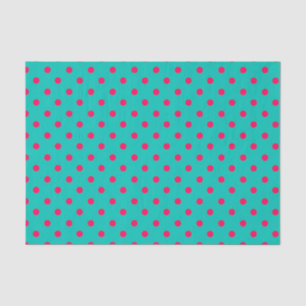 Deep Pink Dots on Aqua Blue Tissue Paper