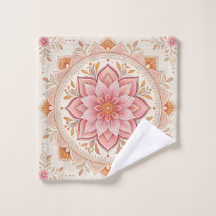 Deep Pink Eye Catching Floral Design Wash Cloth