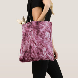 Deep Pink Fake Fur Tote Bag