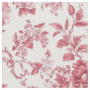 Deep Pink Floral Vine Pattern Fabric