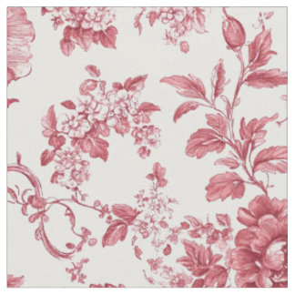 Deep Pink Floral Vine Pattern Fabric
