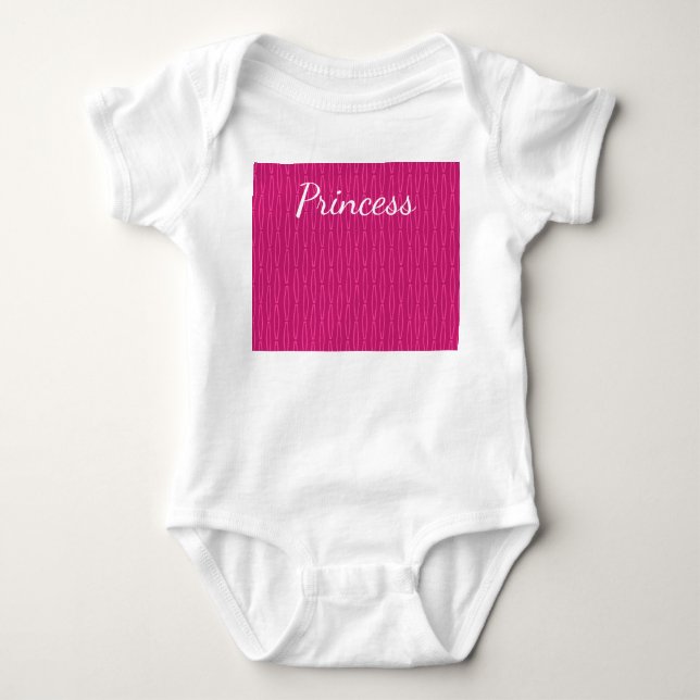 Deep Pink Geometric Repeat  Baby Bodysuit (Front)