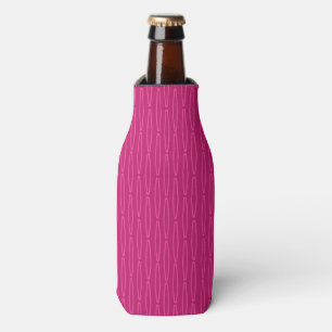 Deep Pink Geometric Repeat Bottle Cooler