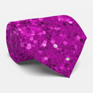 Deep Pink Glam Faux Glitter Pattern Tie