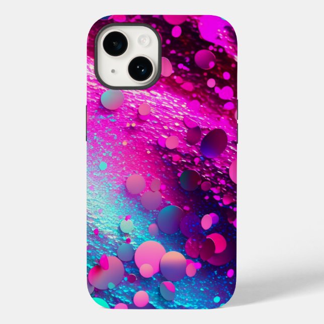 Deep Pink Holographic Glitter iPhone Tough Case (Back)