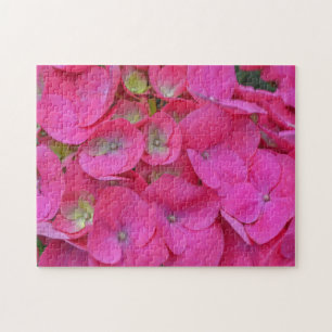 Deep Pink Hydrangea Flower Petal Garden Puzzle
