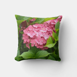 Deep Pink Hydrangeas Cushion