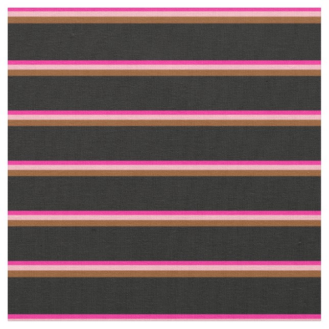 Deep Pink, Light Pink, Brown & Black Coloured Fabric (Close Up)