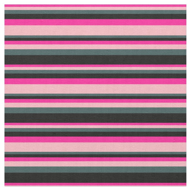 Deep Pink, Light Pink, Dark Slate Grey, and Black Fabric (Close Up)