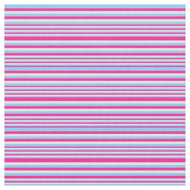 Deep Pink, Light Sky Blue, and Light Cyan Pattern Fabric (Close Up)