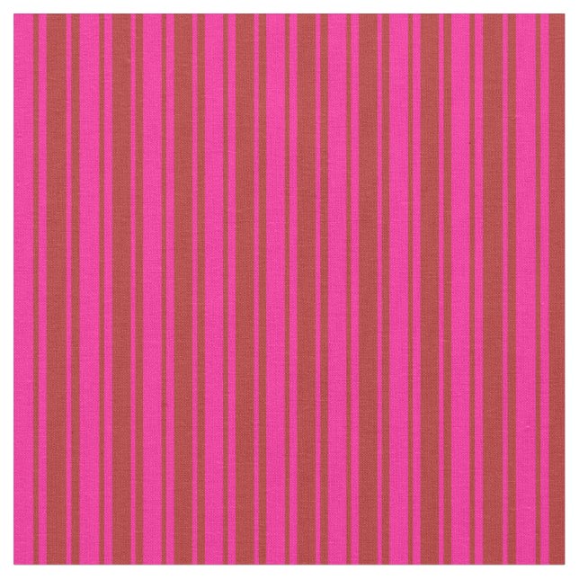 Deep Pink & Red Coloured Lines/Stripes Pattern Fabric (Close Up)