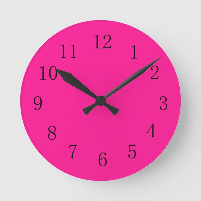 Deep Pink Round (Medium) Wall Clock (Front)