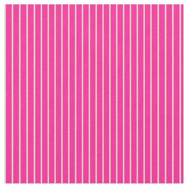 Deep Pink & Tan Stripes Pattern Fabric (Close Up)