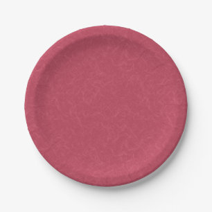 Deep pink textured swirling pattern paper plate
