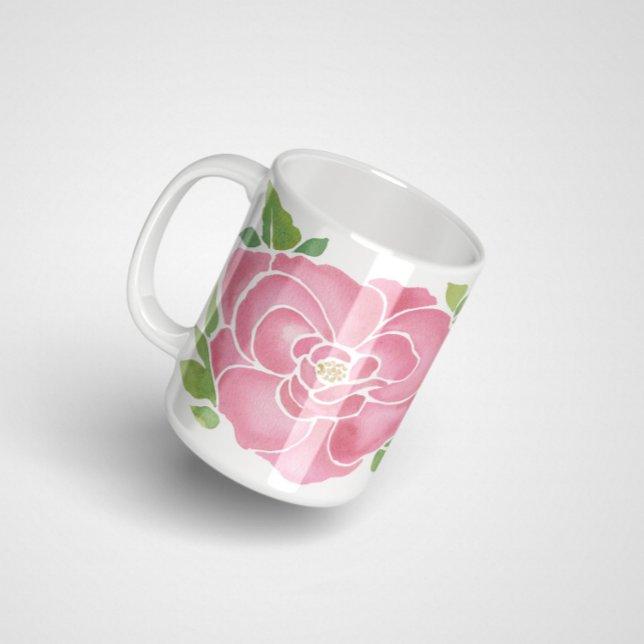 Deep Pink Watercolor Roses Coffee Mug (Creator Uploaded)