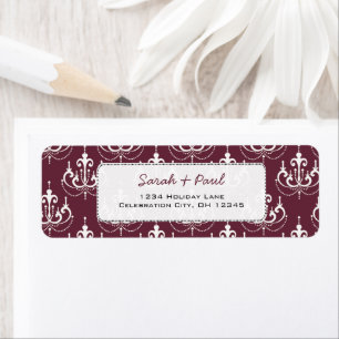 Deep Plum Chandeliers Return Address Label