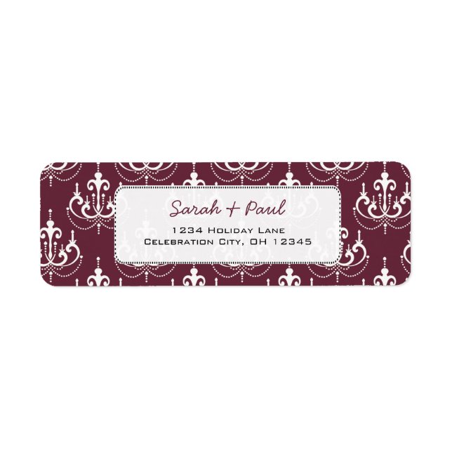 Deep Plum Chandeliers Return Address Label (Front)