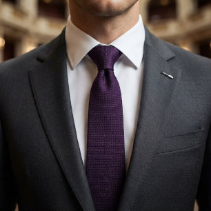 Deep Plum Luxury Woven Twill Texture Tie