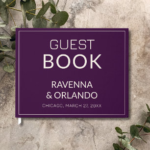 Deep Plum Old Money Timeless Whimsy Wedding Guest Book