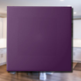 Deep Plum Solid Colour Classic Elegant Ceramic Tile