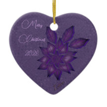 Deep Plum Straws w/ Deep Plum Poinsettia Ceramic O