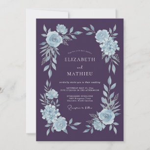 Deep Purple Alluring Winter Wedding Invitation