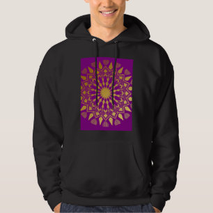 Deep Purple And Gold Mandala Floral Pattern Hoodie