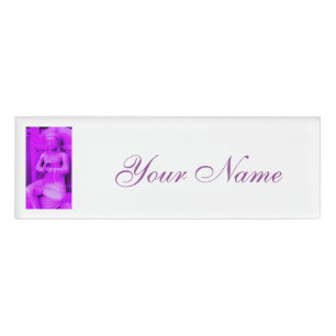 deep purple aura buddha name tag
