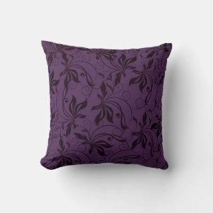 Deep Purple Black Swirl Cushion