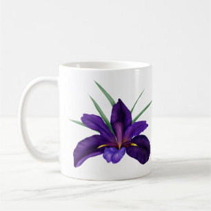 Deep Purple Bog Water Iris Illustration Coffee Mug