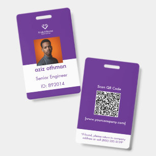 Deep Purple Corporate Photo ID Badge