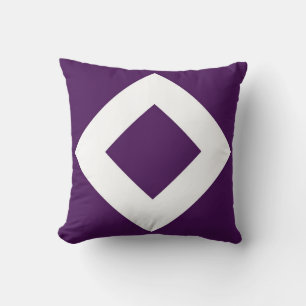 Deep Purple Diamond, Bold White Border Cushion