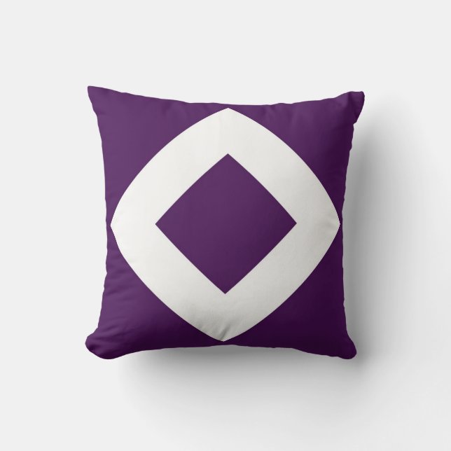 Deep Purple Diamond, Bold White Border Cushion (Front)