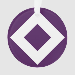 Deep Purple Diamond, Bold White Border Ornament