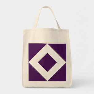 Deep Purple Diamond, Bold White Border Tote Bag