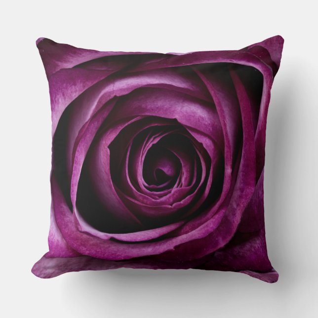 Deep Purple Flower Close Up Cushion (Front)