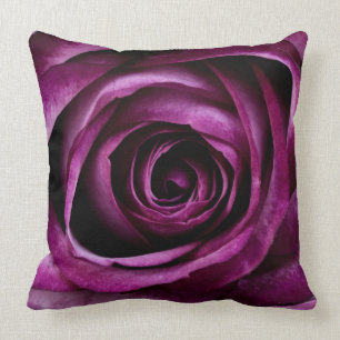 Deep Purple Flower Close Up Cushion