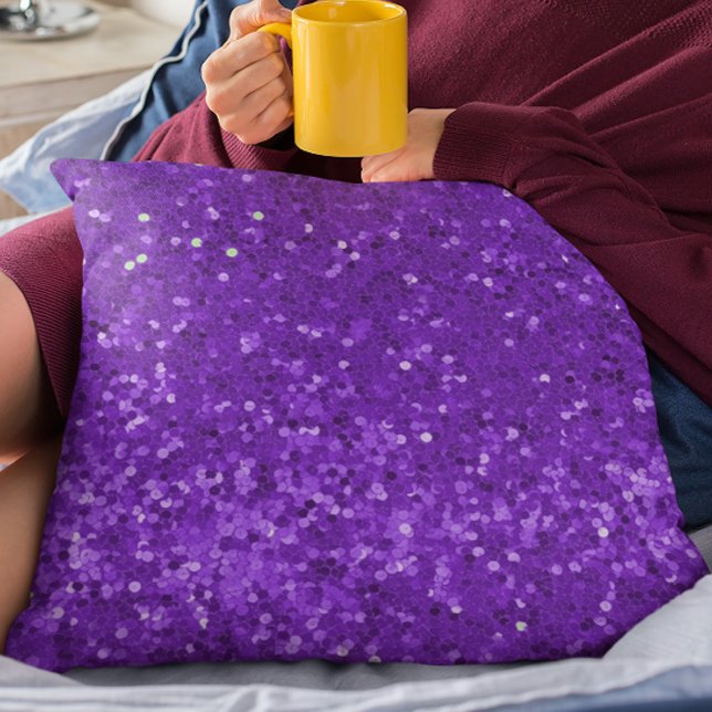 Deep Purple Glam Faux Glitter Pattern Cushion (Creator Uploaded)