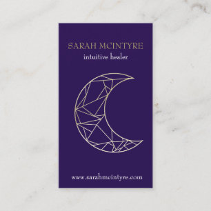 Deep Purple Gold Celestial Moon Psychic Healer Calling Card