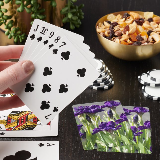 Deep Purple Irises Floral Playing Cards (In Situ)