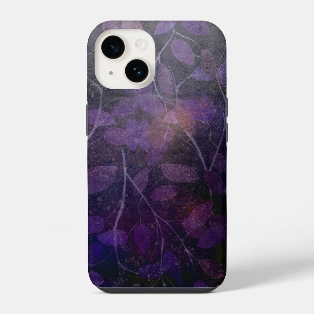 Deep Purple Leaf Abstract   iPhone Case (Back)