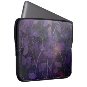 Deep Purple Leaf Abstract   Laptop Sleeve