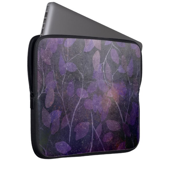 Deep Purple Leaf Abstract   Laptop Sleeve (Front Right)