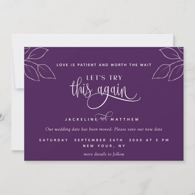 Deep Purple, Let's Try This Again, Love is Patient Save The Date (Front)