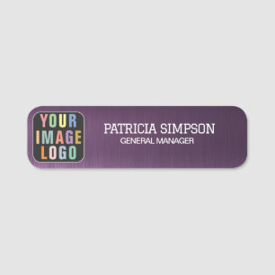 Deep Purple Metallic Brushed: Add Logo, Name Title Tag