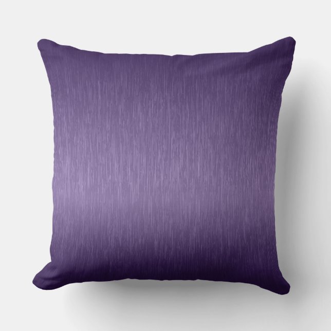 Deep Purple Metallic Brushed Aluminium Look Cushion (Front)